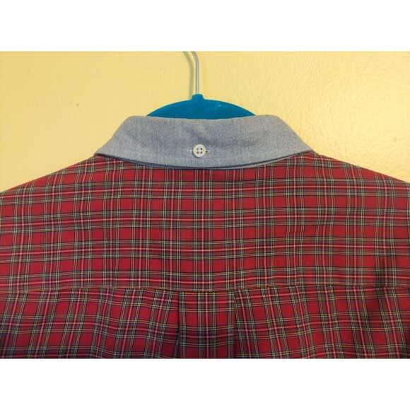 Brooks Brothers Long Sleeve Button Down Men's Shirt Red Plaid Gray Cuff Size L - Picture 9 of 9